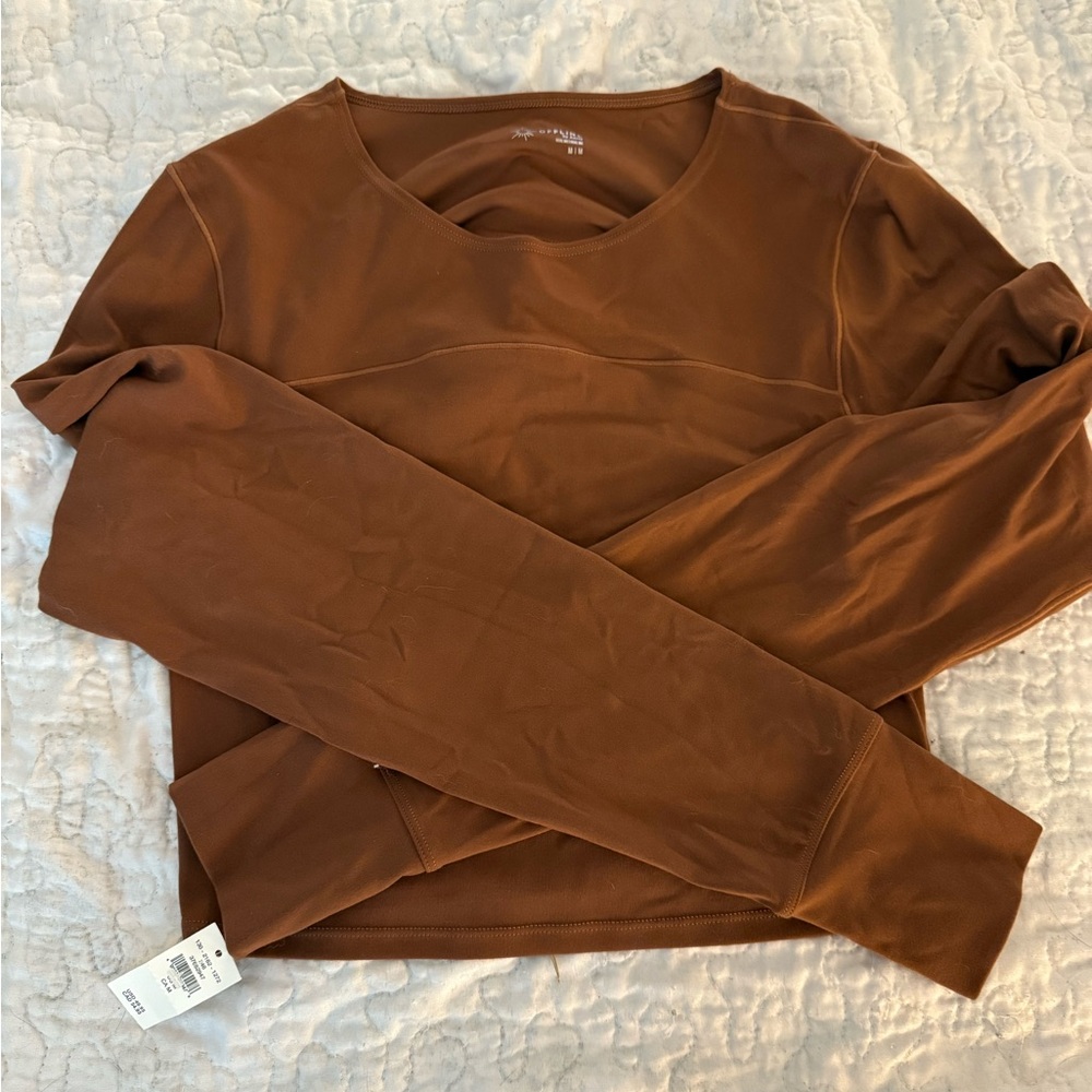 Offline by Aerie Brown Long Sleeve athletic Top